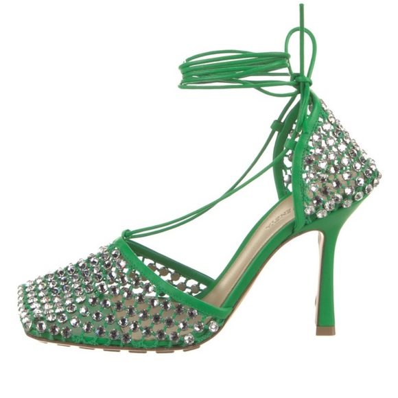 NEW BOTTEGA VENETA green sandals with rhinestones size IT 40 - still on website - Picture 10 of 11